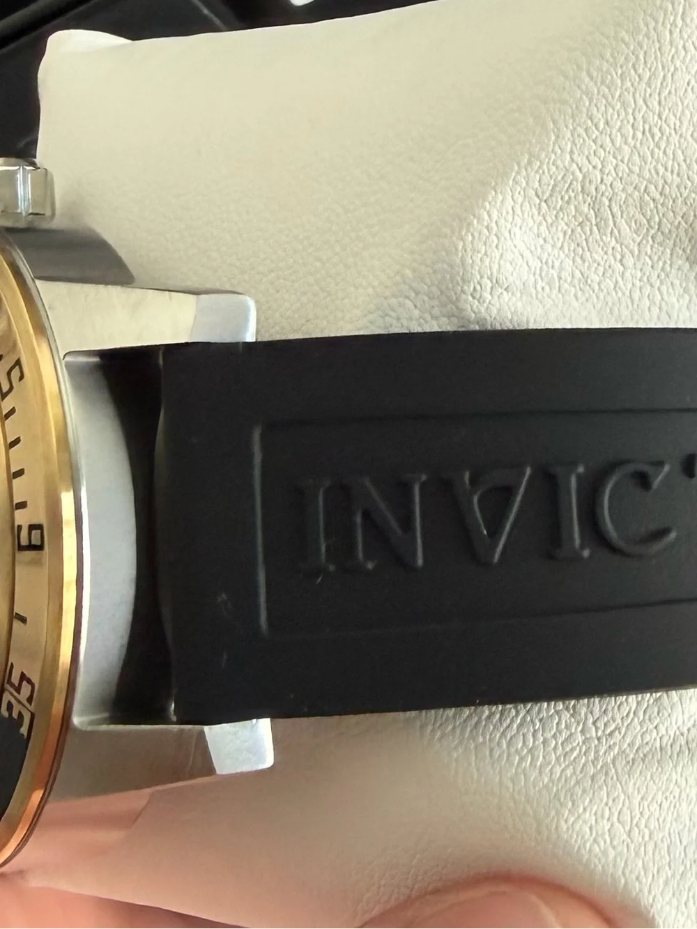 Invicta Men's Black Dial Watch with Rose Gold Bezel